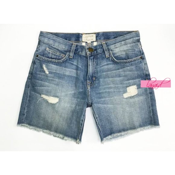 Current/Elliott Boyfriend Roll Shorts Super Loved Destroy Distressed Destroyed - Picture 6 of 11